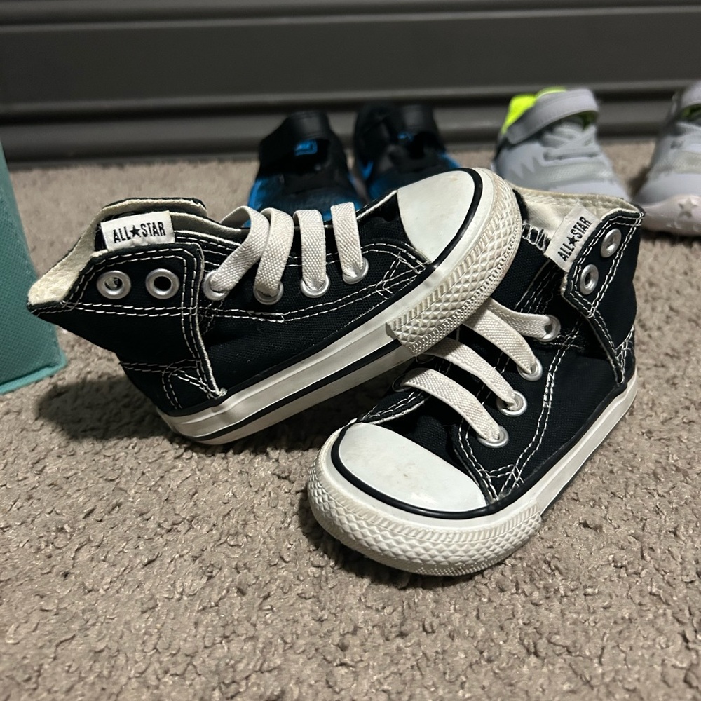 Kids Black High-Top Sneakers- TODDLER SIZE 5